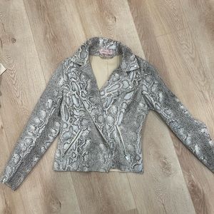 Snake skin faux leather jacket